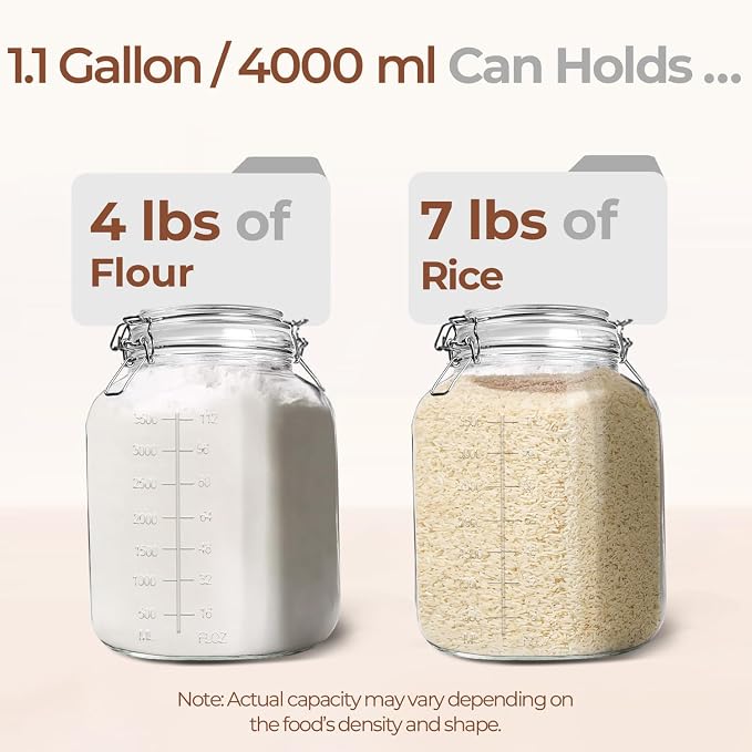 ComSaf 1 Gallon Square Glass Jars - Image 8