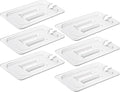 CURTA 6 Pack NSF Notched Food Pan Cover, 1/4 Size Clear Polycarbonate Lid by CURTA
