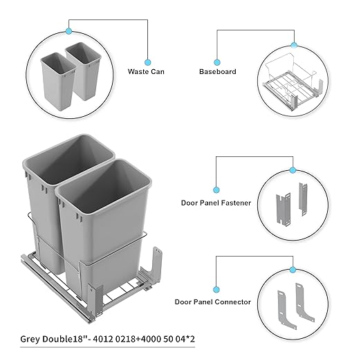 Dowell B18 Aluminum Base Wastebasket Pullout - Image 6