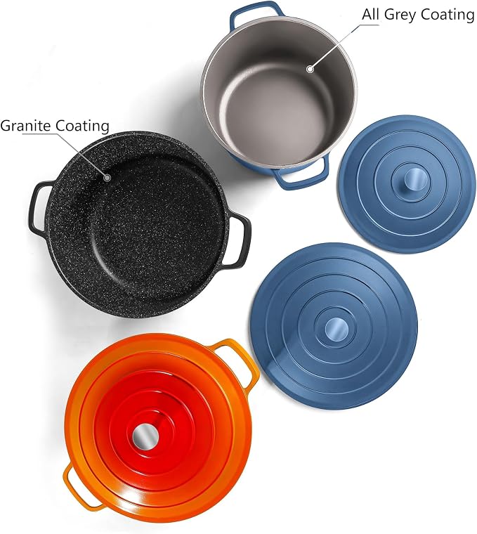Large Dutch Oven Pot with Lid-7.5QT Cast Aluminum Oven Pot with Two Handles - Image 3