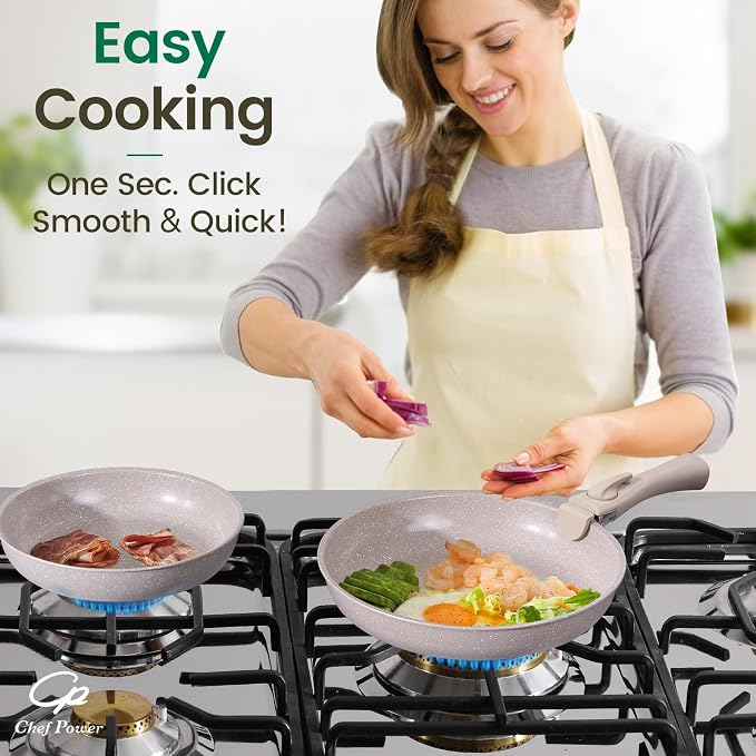 Chef Power Ceramic Nonstick Pots and Pans Set 19 Piece - Image 7