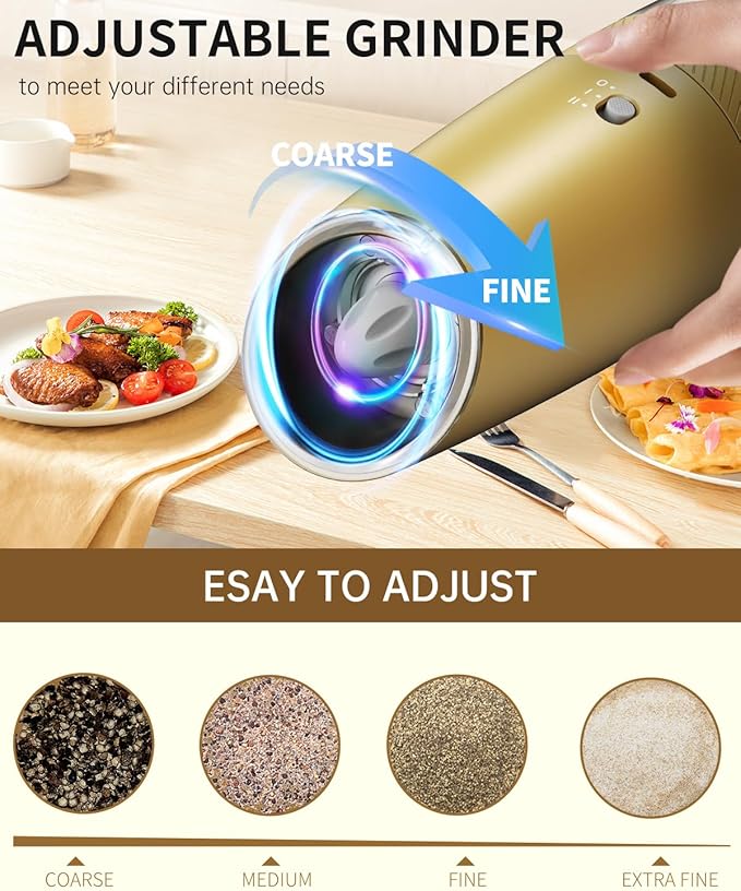 CIRCLE JOY Gravity Electric Salt and Pepper Grinder Set - Image 6