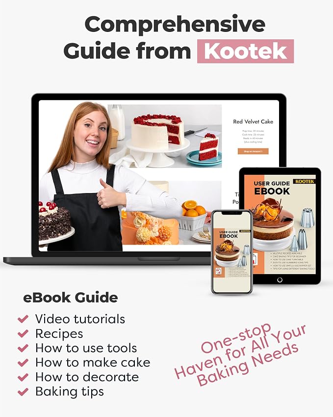 Kootek Cake Decorating Kit Baking Supplies Set Cake Turntable - Image 5