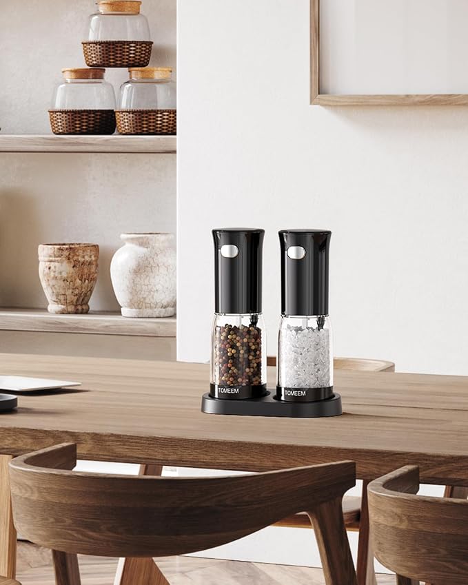 TOMEEM Electric Salt and Pepper Grinder Set – Rechargeable - Image 8