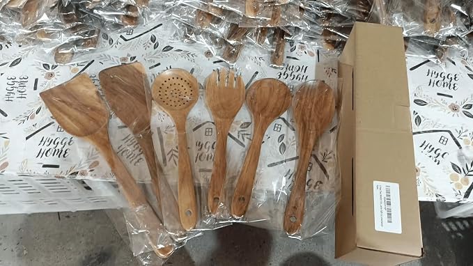 6-Piece Teak Wooden Kitchen Utensil Set – Heat Resistant, heat resistant - Image 5