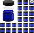 2oz Jars with Lids, Hoa Kinh 24 Pack Blue Glass Jars with Lids Empty Cosmetic by HoaKinh