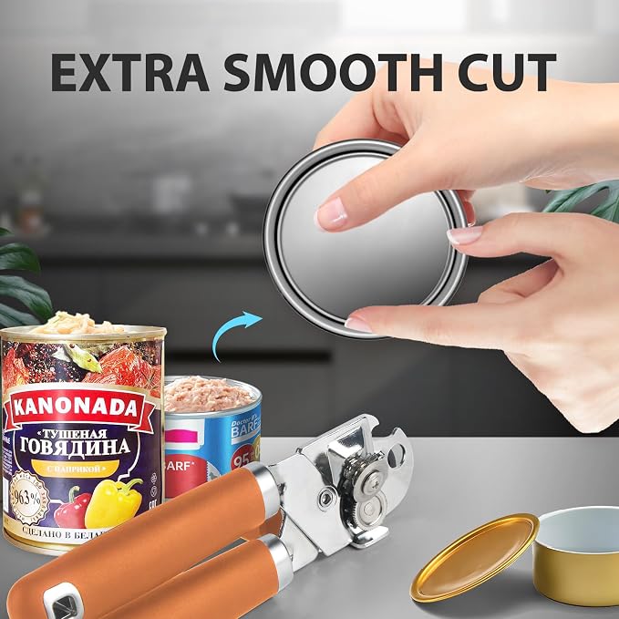 Safring Can Opener Manual, Heavy Duty Handheld Strong Can Opener - Image 7