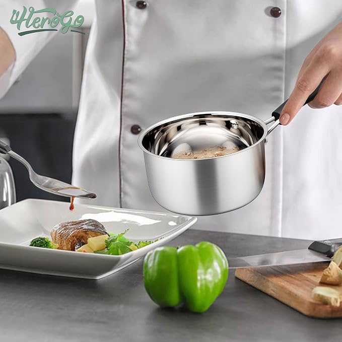 Herogo 2Qt Saucepan with Lid, 18/10 Stainless Steel Sauce Pan Pot, 2 Quart - Image 6
