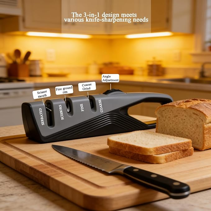 Kitchen Knife Sharpener, 5 Adjustable Sharpening Angles - Image 3