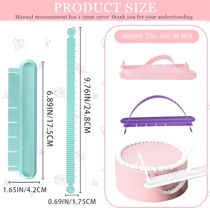 4PCS Cake Arch Guide Tool, Adjustable Fondant Cake Arc Ruler, Practical Baking - Image 7