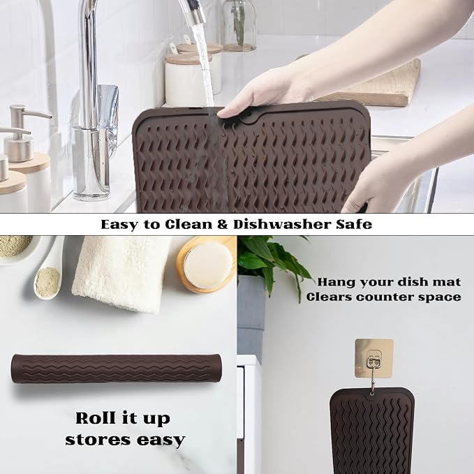 ZLR Silicone Dish Drying Mat & Heat Resistant Trivet - Image 4