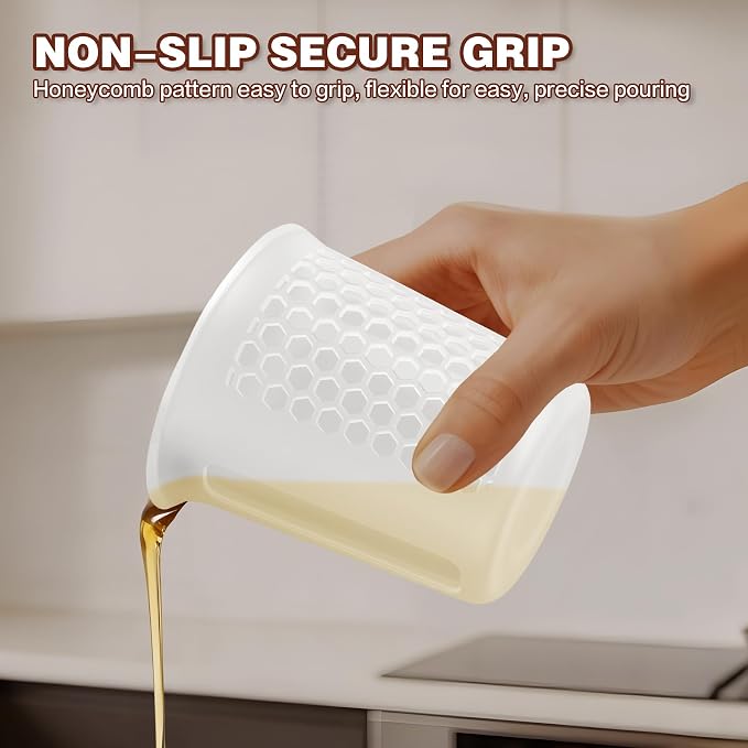 1Cup/250ml Silicone Measuring Cups 4-Pack Set, Reusable 8oz Silicone Cups Set - Image 8