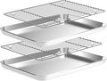Baking Sheet with Wire Rack Set, CEKEE Stainless Steel Cookie Sheets by CEKEEBakingEasilyHappily