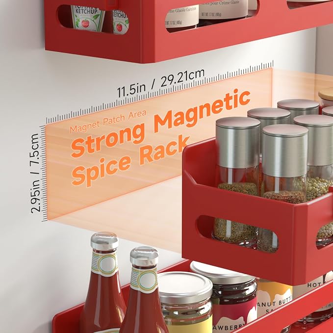 Sevenblue 4 Pack Strong Magnetic Spice Rack - Image 2