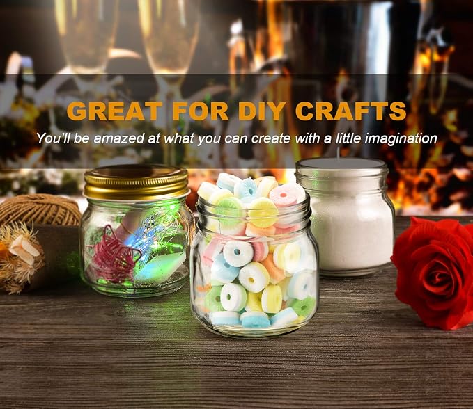 Rainforce Mason Jars 8 oz 30 Pack- Small Mason Jars - Image 6