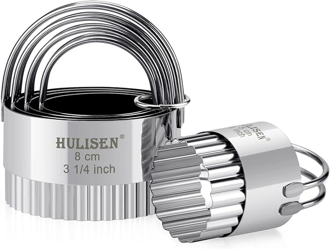 HULISEN Biscuit Cutter Set, Stainless Steel Round Biscuit Cutters by HULISEN