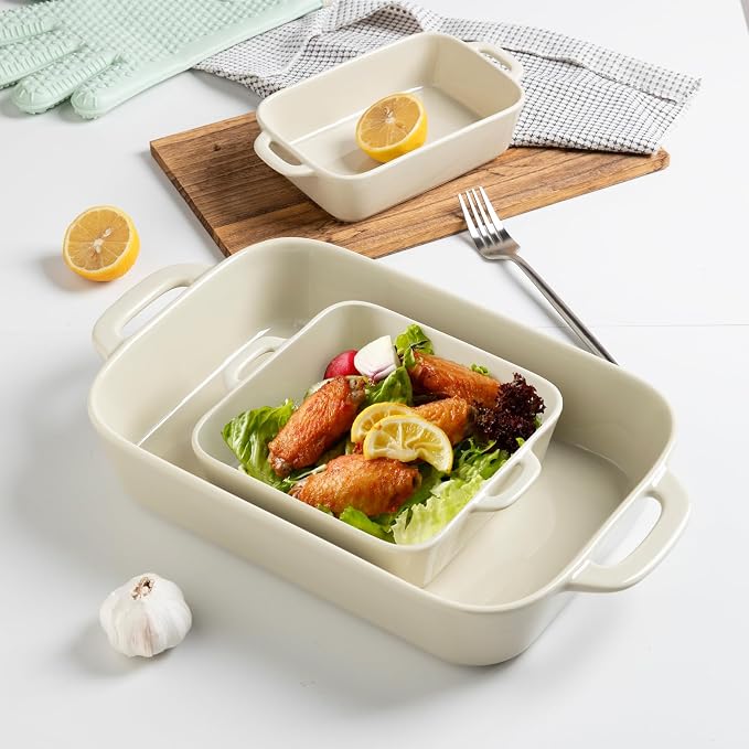 Sweejar Ceramic Bakeware Set, Rectangular Baking Dish - Image 4