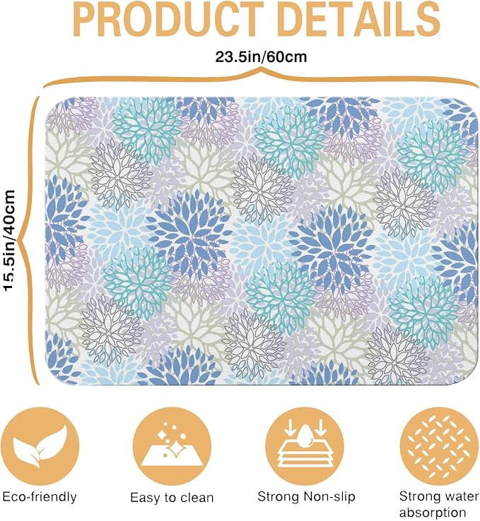 Kitchen Countertop Dish Drying Mat, Super Absorbent Coffee Bar Mat - Image 5