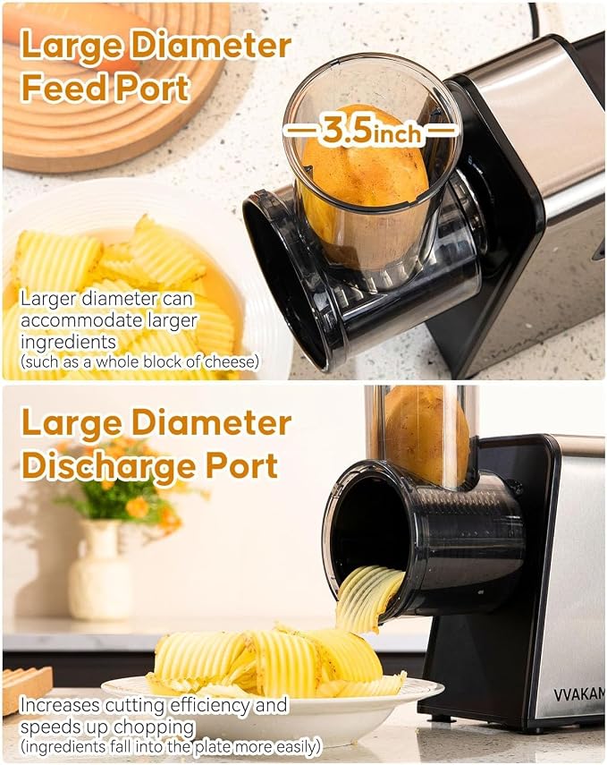 Electric Cheese Grater, 5-In-1 Electric Grater, 300W Salad Maker, Electric - Image 4