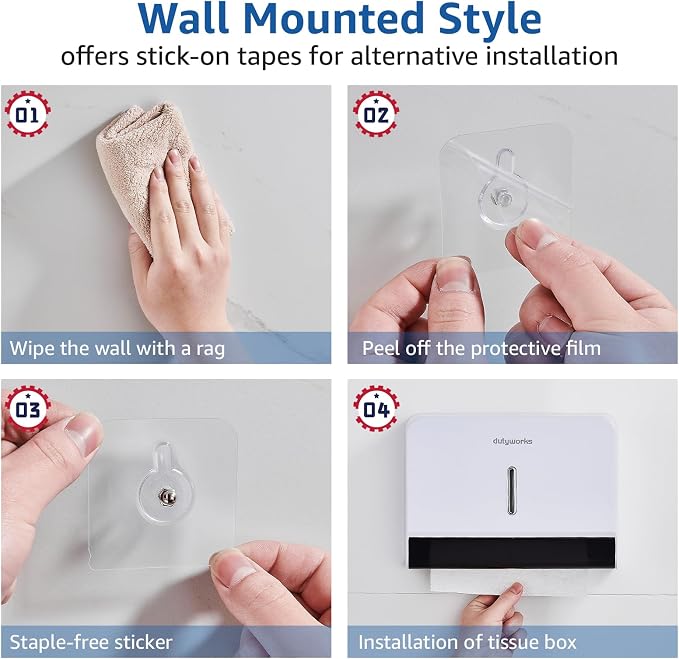 Paper Towel Dispenser Wall Mount, Large Capacity 200 Sheets Paper Towel Holder - Image 6
