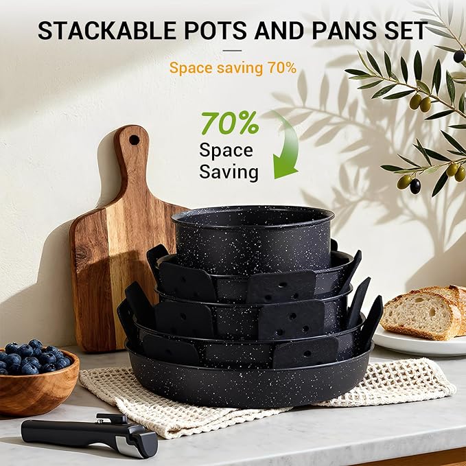 Ammeloo 21 Pcs Pots and Pans Set Non Stick, Ceramic Kitchen Cookware Set - Image 6