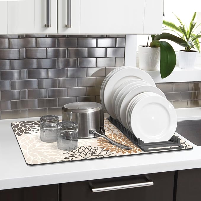 Findosom 2PCS 12" x 20" Dish Drying Mat & 24" x 5.5" Sink Splash Guard - Image 8