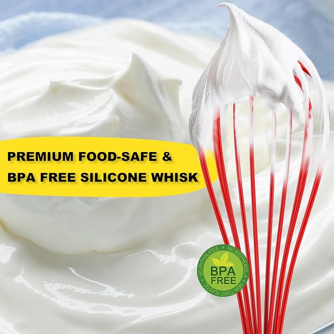 NileHome Silicone Whisk Set, 3 Pack Kitchen Whisk 10" Kitchen Wisk Wire Whisks - Image 5