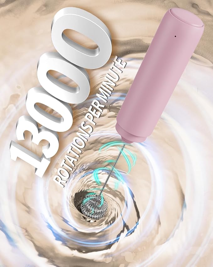 CIRCLE JOY Portable Rechargeable Milk Frother Hanheld, Dual Spring Whisk - Image 3