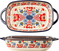 Vintage Flowers Style Ceramic Bakeware Casserole Dish Baking Pan Lasagna Pans by Bicuzat