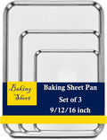 Set of 3 Baking Sheet, Stainless Steel Cookie Sheet Baking Sheet Pan, 9/12/16 by ZOEHROWS