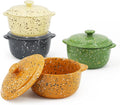 Ceramic Mini Cocotte Set of 4 for Oven, 10 Oz Small Casserole Dishes by Krokori
