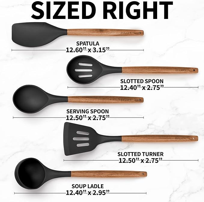 Zulay Kitchen Non-Stick Cooking Utensils Set - Image 8