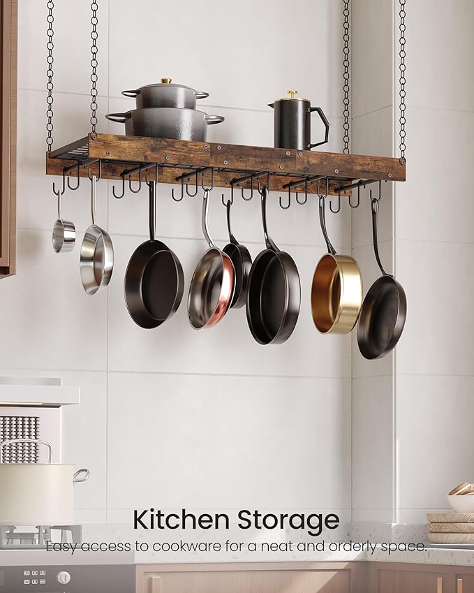 CHOEZON Hanging Pot Rack, Ceiling Wall Mounted Pot Rack - Image 4