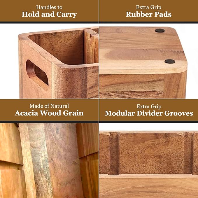 Wooden Caddy Utensil Holder - Image 7