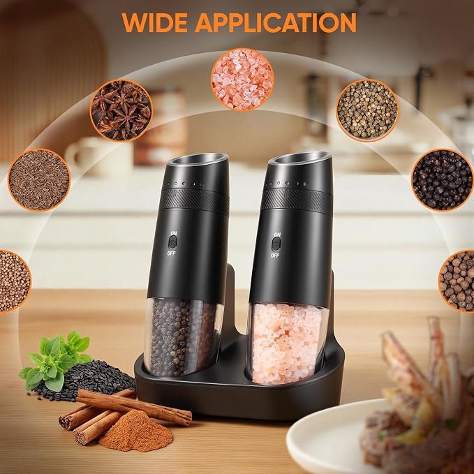 Gravity Electric Salt and Pepper Grinder Set Rechargeable - Image 7