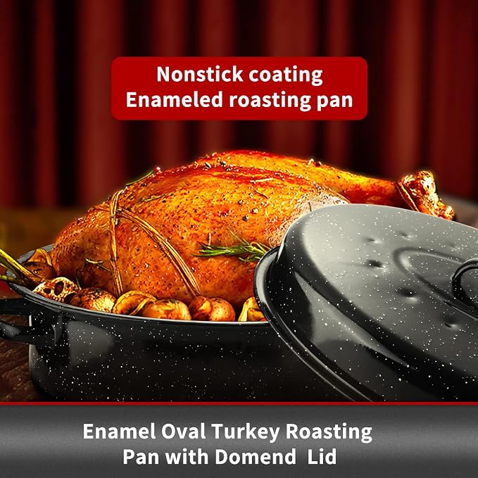JY COOKMENT Granite Roaster Pan, Vegetable. Dishwasher Safe Cookware Fit - Image 3