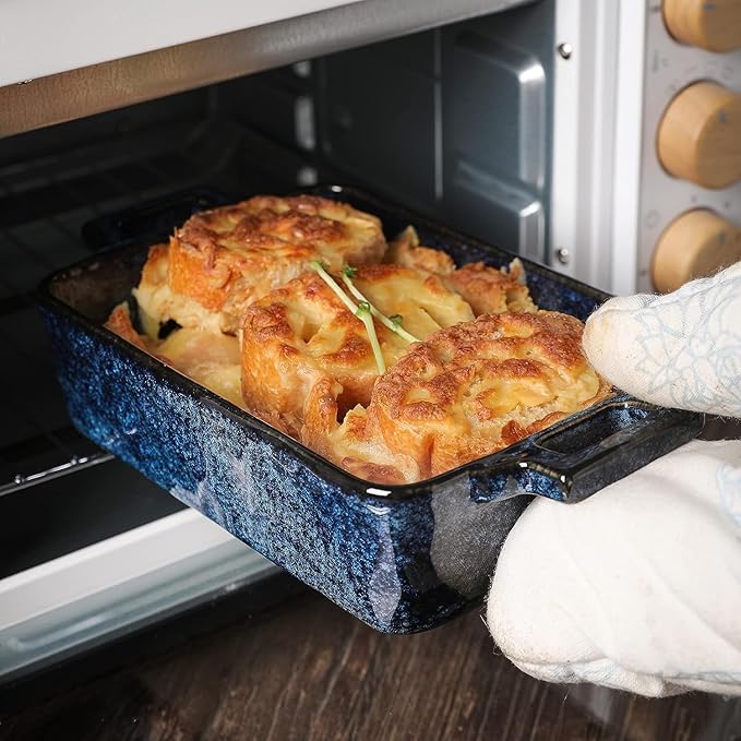 VICRAYS Ceramic Bakeware Set, Porcelain Rectangular Lasagna Pans Casserole Dish - Image 4