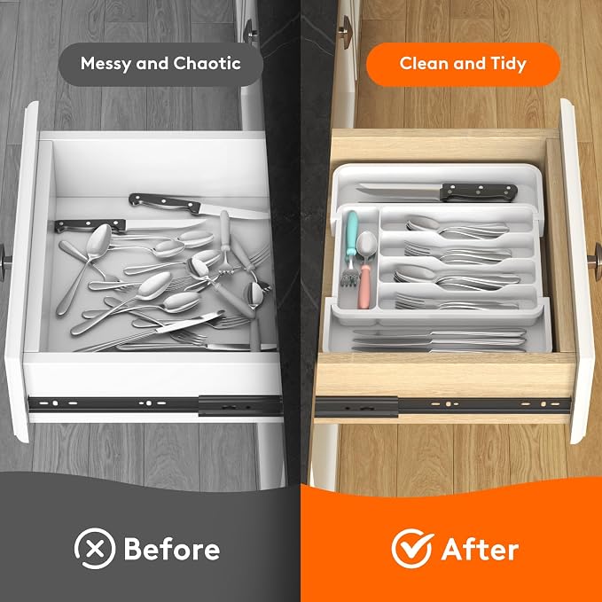 Lifewit Silverware Drawer Organizer, Expandable Utensil Tray - Image 8