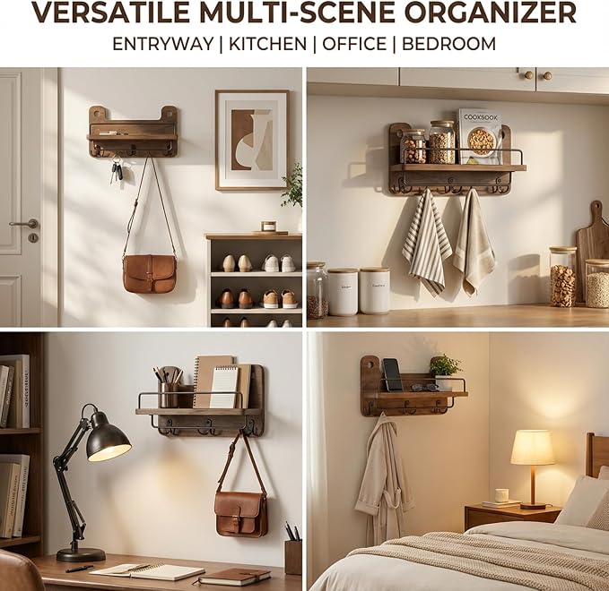 REFGY Key Holder for Wall with Shelf - Image 4