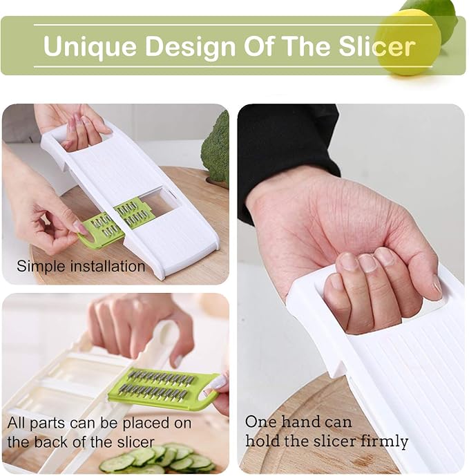 NACOLUS 5 in 1 Mandoline Slicer Vegetable Slicer Mandolin Multi Blade Potato - Image 4