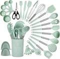 QMVESS Silicone Cooking Utensils Set, 446°F Heat Resistant Spatula, Spoons Set by QMVESS