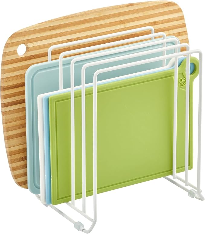 mDesign X-Large Steel Storage Tray Organizer Rack - Image 7