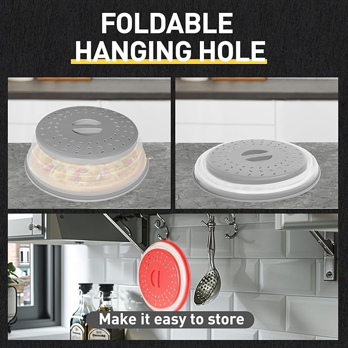 CasaCulina 2 Pack Collapsible Microwave Splatter Cover, Vented Microwave Lid - Image 4