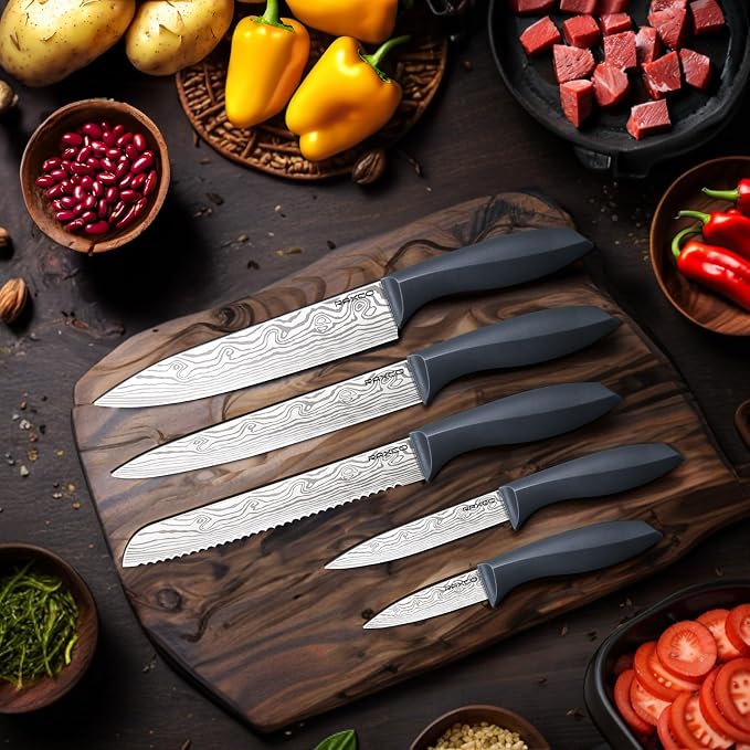 RAXCO 10-Piece Kitchen Knife Set | Stainless Steel Holder | Compact Design - Image 3