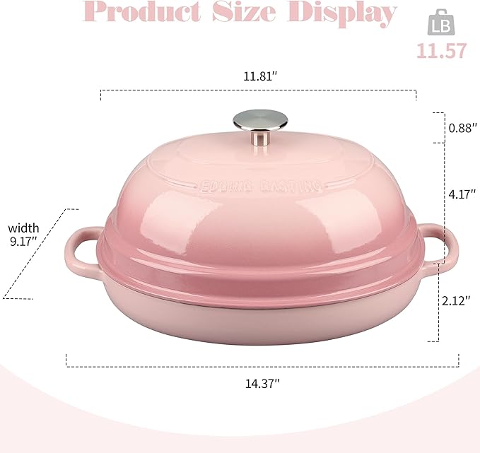 EDGING CASTING Enameled Oval Cast Iron Dutch Oven Pot - Image 2