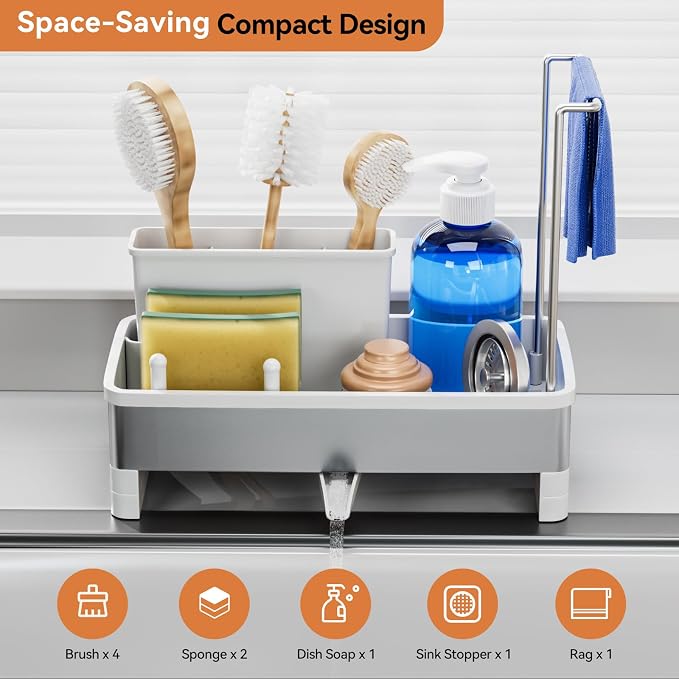 Laveshop Sponge Holder for Kitchen Sink, Rustproof Stainless Steel Sink Caddy - Image 2