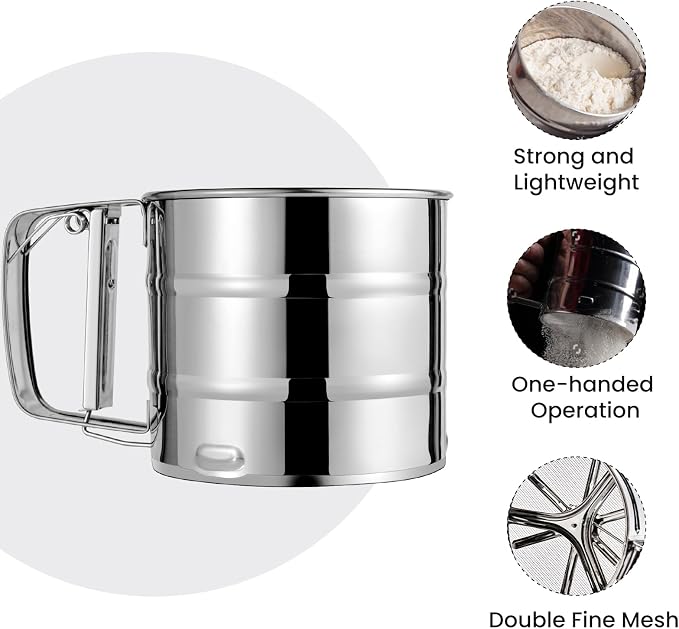 Flour Sifter, Stainless Steel Sifter - Image 3