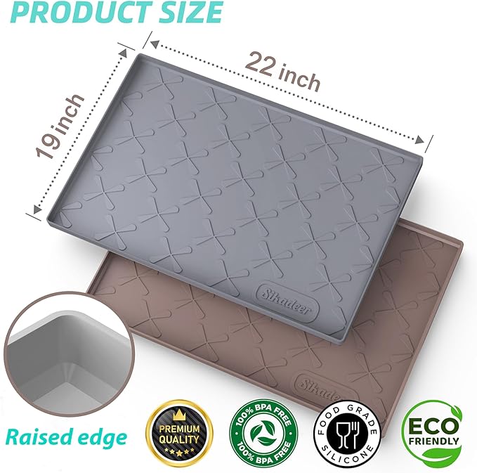 SIKADEER Waterproof Under Sink Mat 22x19, Raised Edge Silicone Mat Under Sink - Image 3