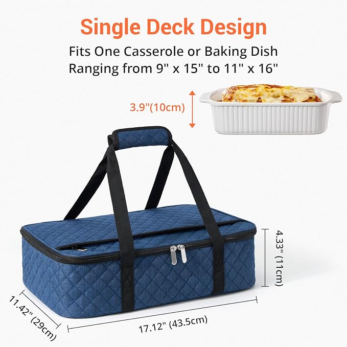 Insulated Casserole Carrier Portable Food Tote - Image 2