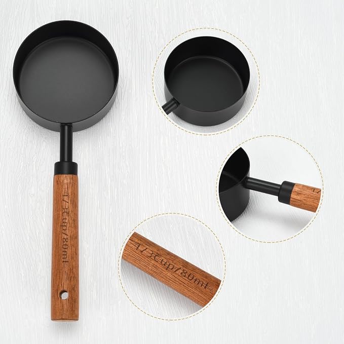 Black Measuring Cups and Spoons Set, Measuring Spoons and Measuring Cup Set - Image 3